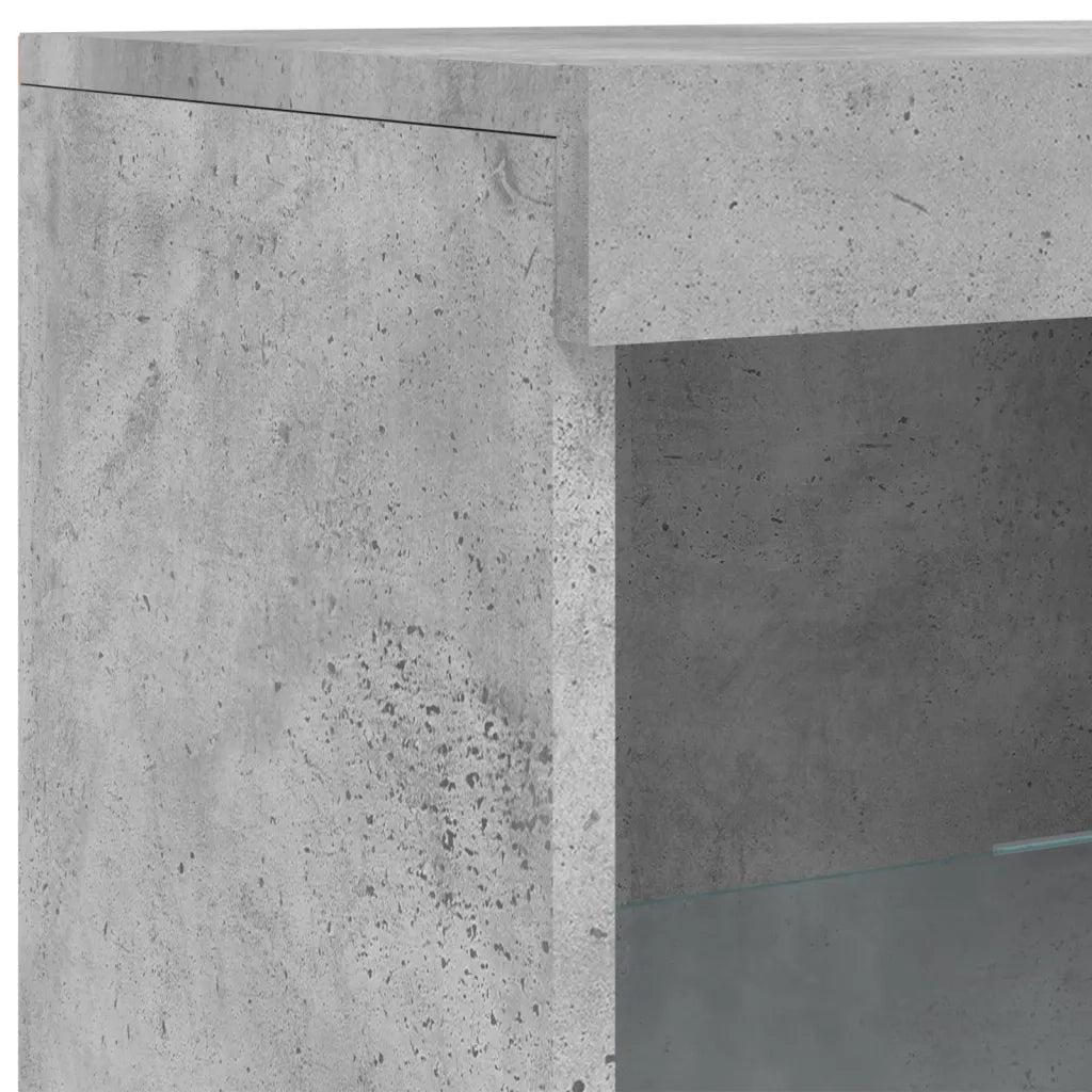 Credenza | Madia | Buffet da pranzo | Armadio da pranzo con Luci LED Grigio Cemento 41x37x100 cm