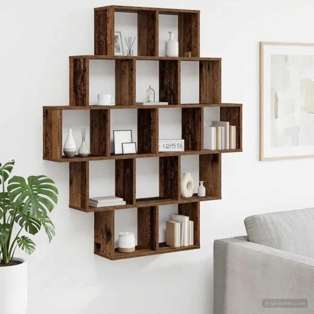 Scaffale da parete Legno antico 120 x 20 x 136 cm 8012162
