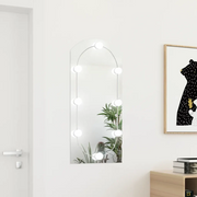 Specchio con Luci LED 90x45 cm Forma ad Arco in Vetro 3102978