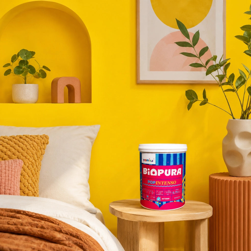 Popintenso palestra e decori interni pittura murale lavabile e coprente cromika *** formato 0,750 lt, colore- giallo ...