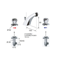 Remer batteria lavabo 3 fori - serie 1000 2000