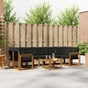 Set di divani da esterno con cuscino 8 pcs Naturale e Nero