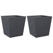 Fioriere da Giardino 2 pz-Vaso da giardino Antracite 40x40x40 cm in Acciaio