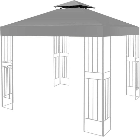 Tenda di Riserva Grigia 3x3m Impermeabile e Resistente alle Intemperie e ai Fulmini 160g/m² Tenda da Giardino Tenda da Passeggiata Tenda di Ricambio