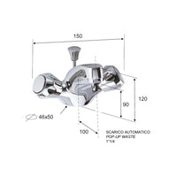 Rubinetto lavabo con scarico automatico serie 1000 2000