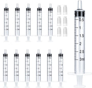 Set di siringhe in plastica - 20 pezzi - 3 ml - Sterili - Coperchio - Scala di misura precisa - Siringhe per liquidi
