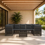 Set Divano da Giardino 8 pz Grigio polyrattan 3434141