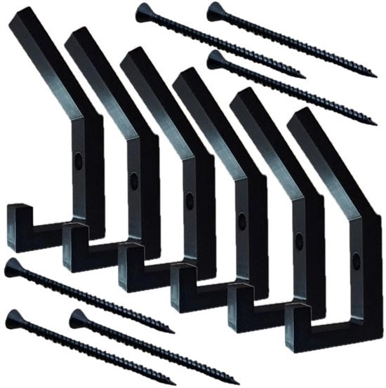 Haken per Kapstok per Pannelli Acustici Pannelli Acustici Pannelli Acustici per Progetti DIY Verticali Nero Grande inclusi Viti