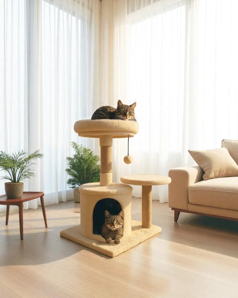 Letto ad albero per gatti in madreperla