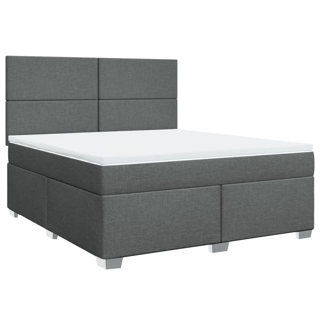 Giroletto a Molle con Materasso Grigio Scuro 180x200 cm Tessuto