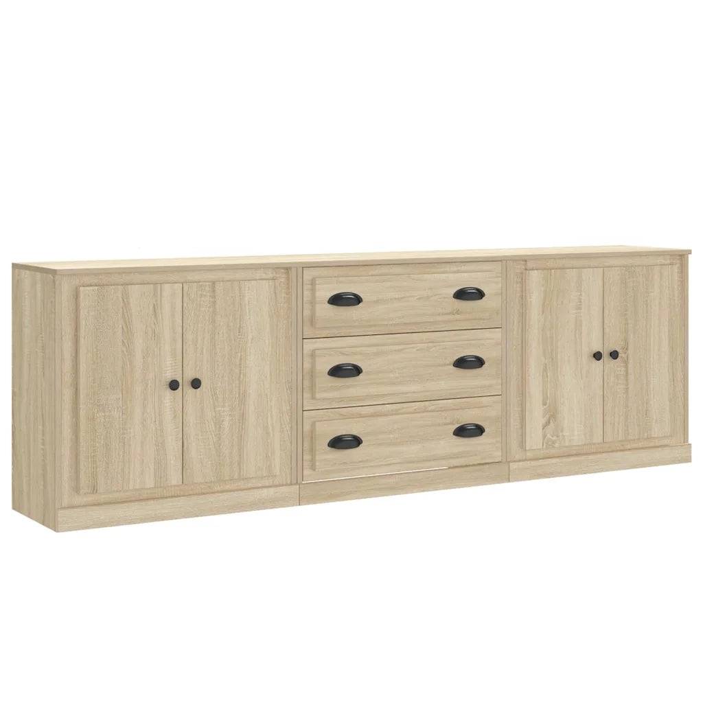 Credenze 3 pz Rovere Sonoma in Legno Multistrato 3185218