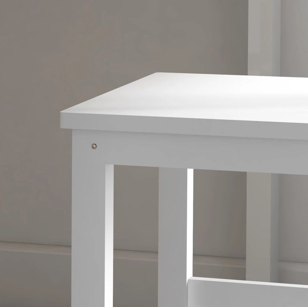 Set di 2 sedie da pranzo 47.5x38.5x99 cm con schienale a listelli in legno bianco
