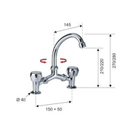 Rubinetto a ponte remer 1000 2000