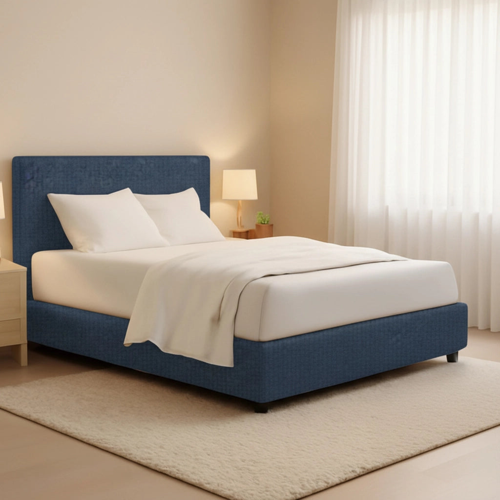 Harlow, Letto Piazza e Mezza Sfoderabile Made in Italy, blu