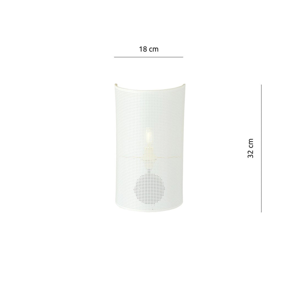 Lampada da parete ASTON con paralume bianco e dettagli oro