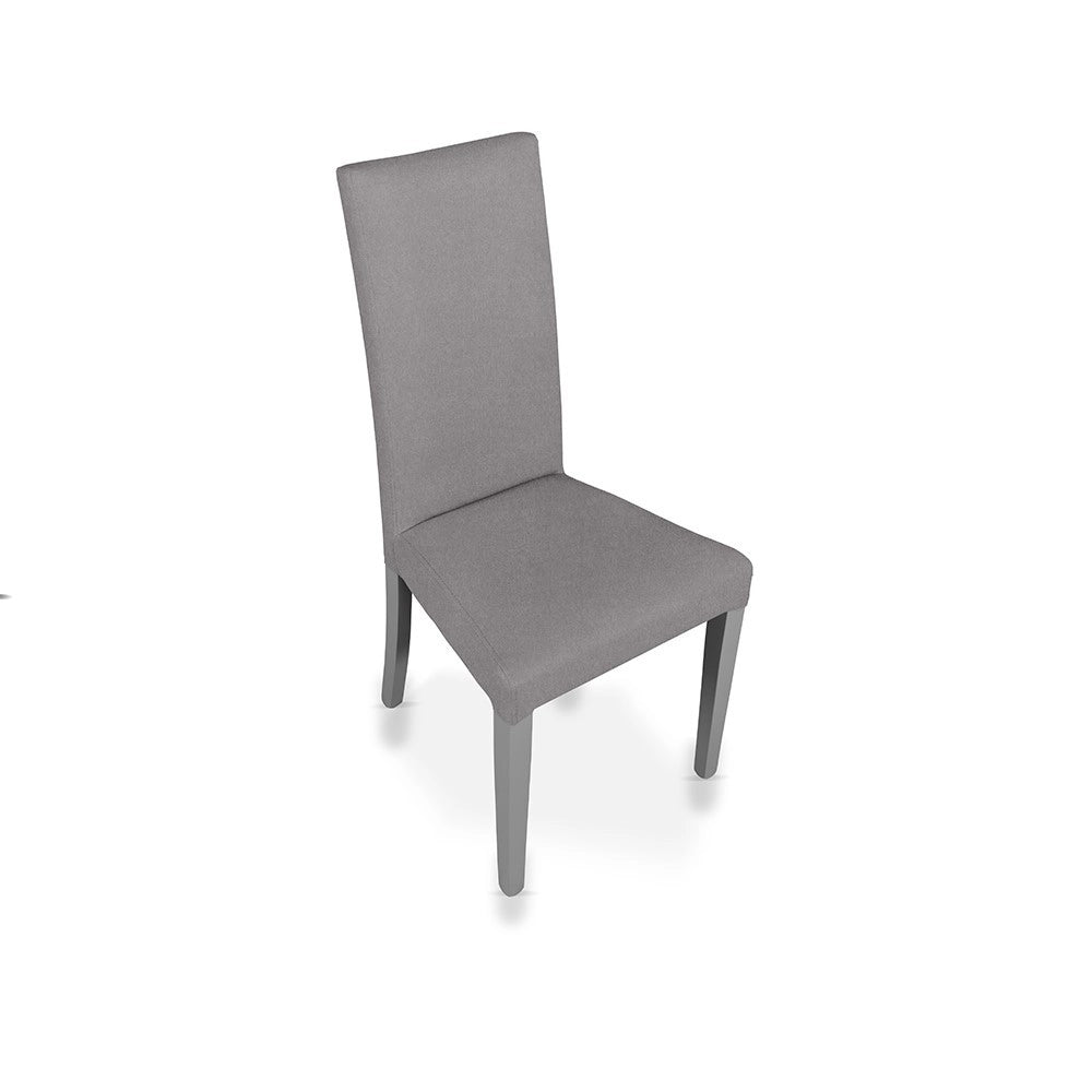 Set 2 sedie rivestite in tessuto grigio Nancy