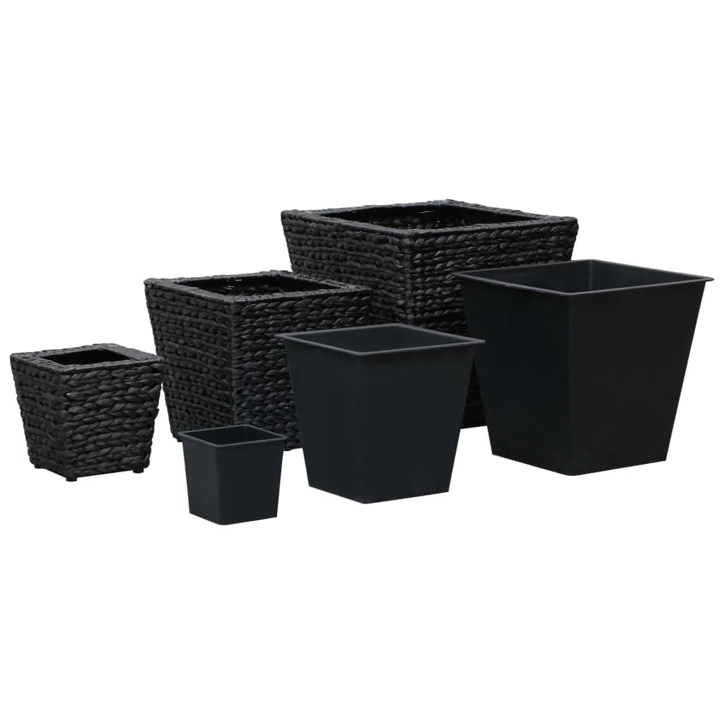 Fioriera rialzata per piante fiori e giardino 3 pezzi giacinto d'acqua nero 02_0001344