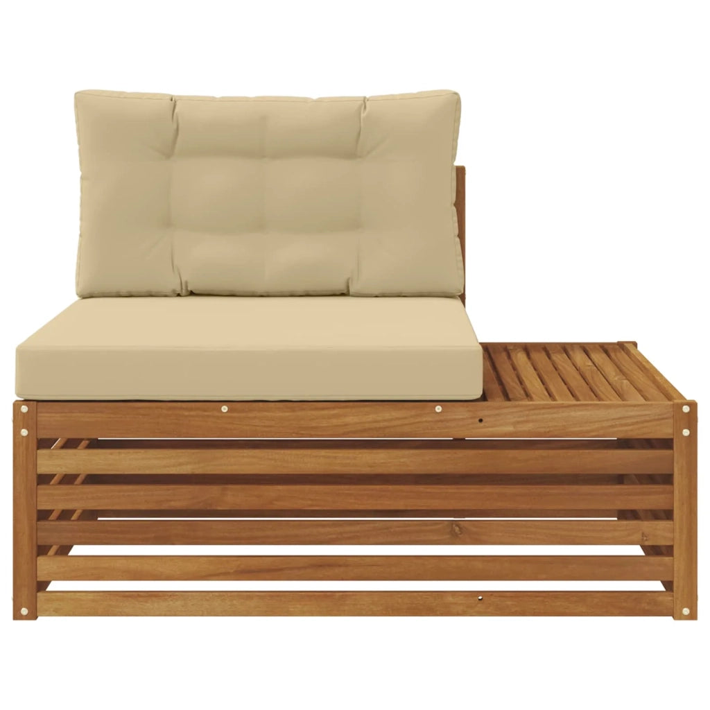 Divano da Giardino-Divano Esterno Finale 3 Pezzo Naturale e Beige 115 x 83 x 73 cm