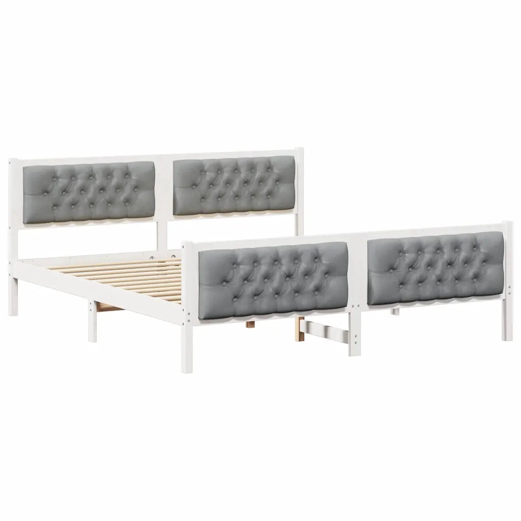 Struttura del letto Grigio chiaro 160 x 200 cm Pino massello 3394282