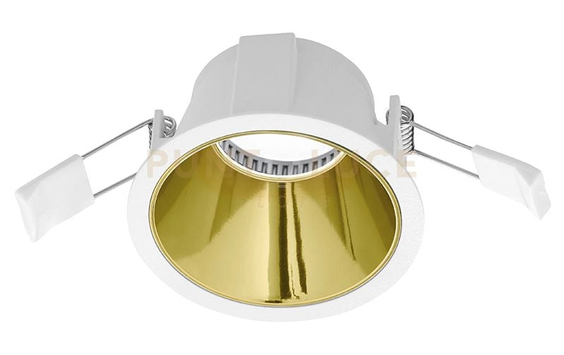 GFA620- FARETTO DA INCASSO BIANCO OPACO E ORO LUCIDO 1 LUCE ATTACCO GU10 D.9CM