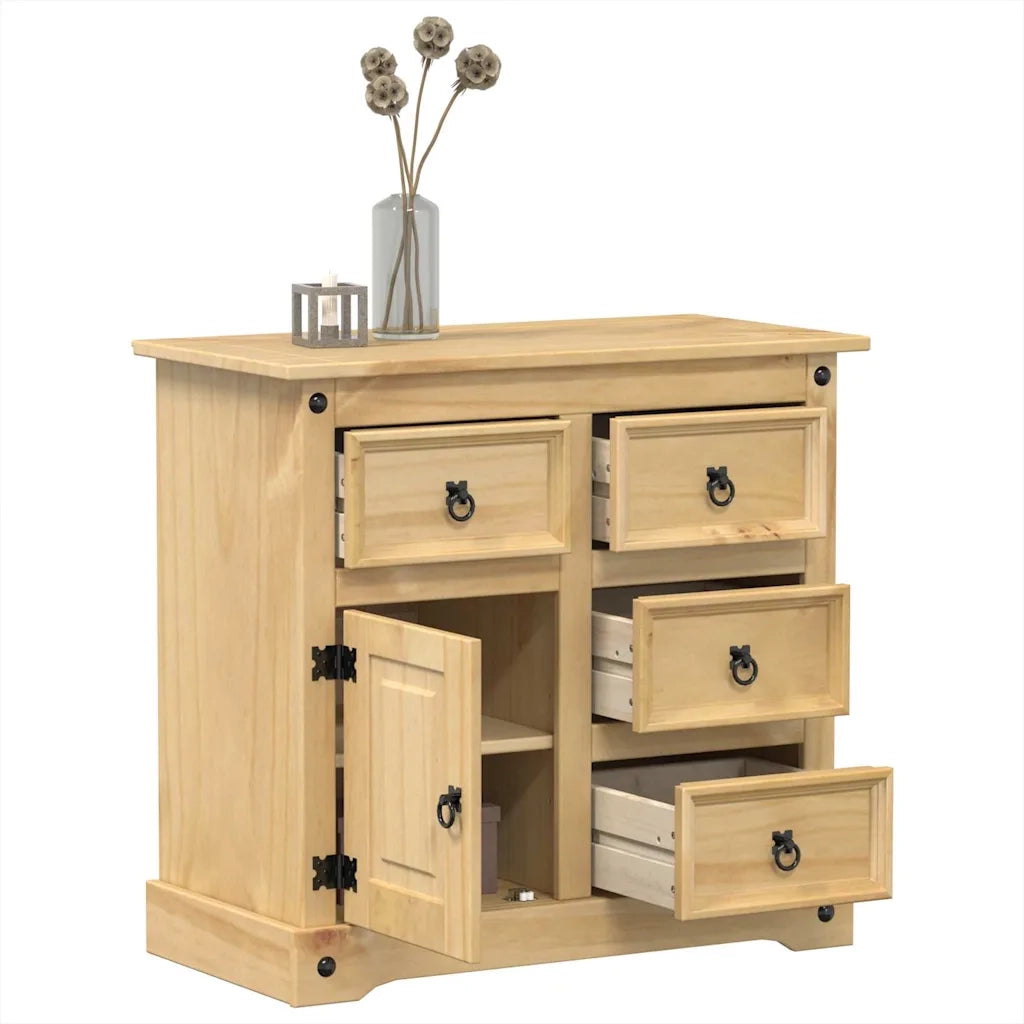 Credenza | Madia | Buffet da pranzo | Armadio da pranzo Corona 87x40x76 cm in Legno Massello di Pino