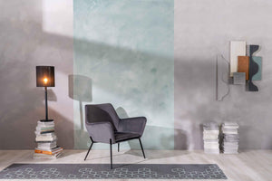 Poltrona 71,5x54xH70 cm in Velluto Gin Antracite e Nero