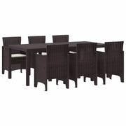 Set da Pranzo per Giardino 7 pcs Marrone Polipropilene 3378721
