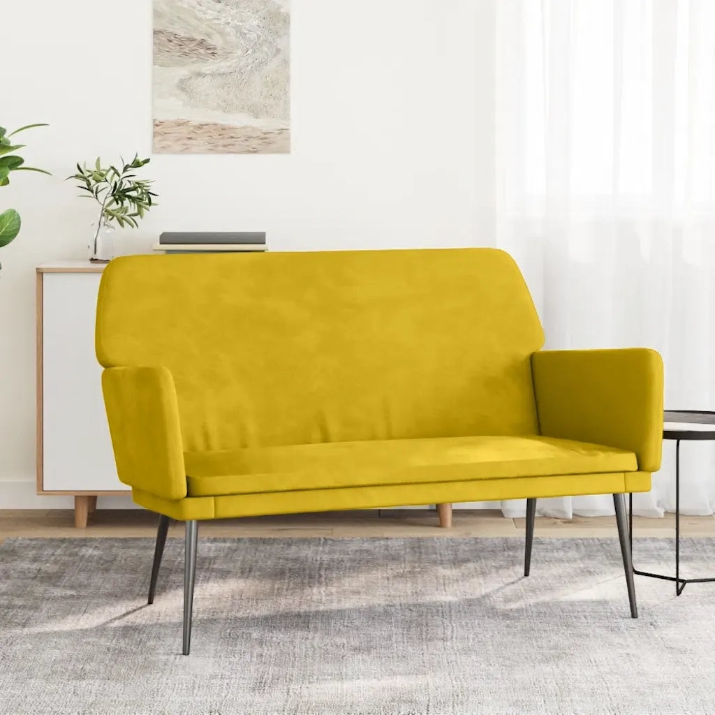 Panca Gialla 108x79x79 cm in Velluto 351388