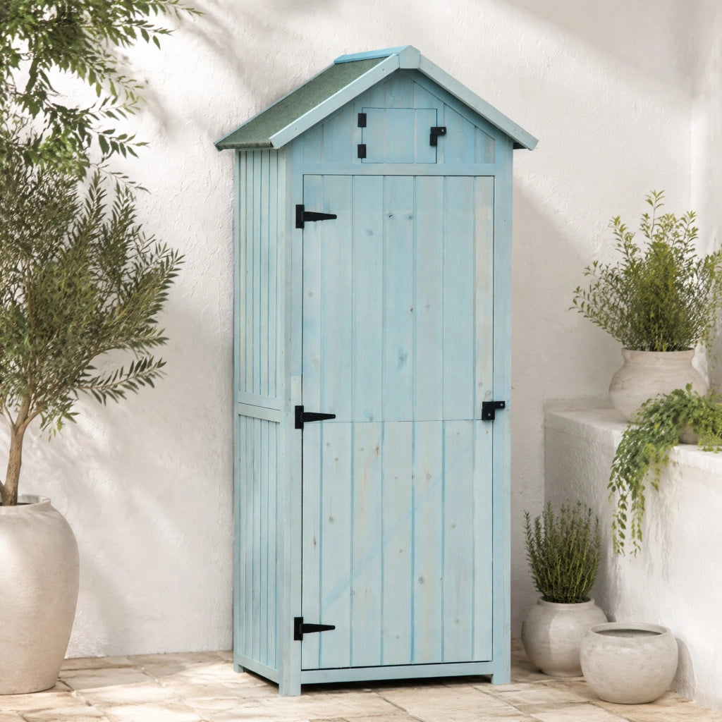ARMADIO DA GIARDINO 77 x 54,2 x 179 cm Legno Azzurro