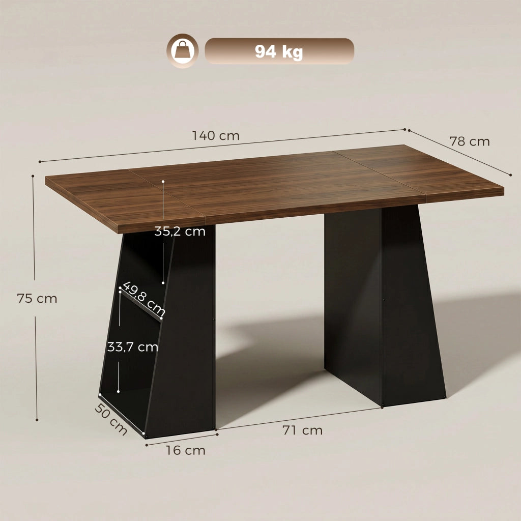 Scrivania con 4 ripiani aperti ¨C Xylo ¨C stile industriale 140 cm marrone nero