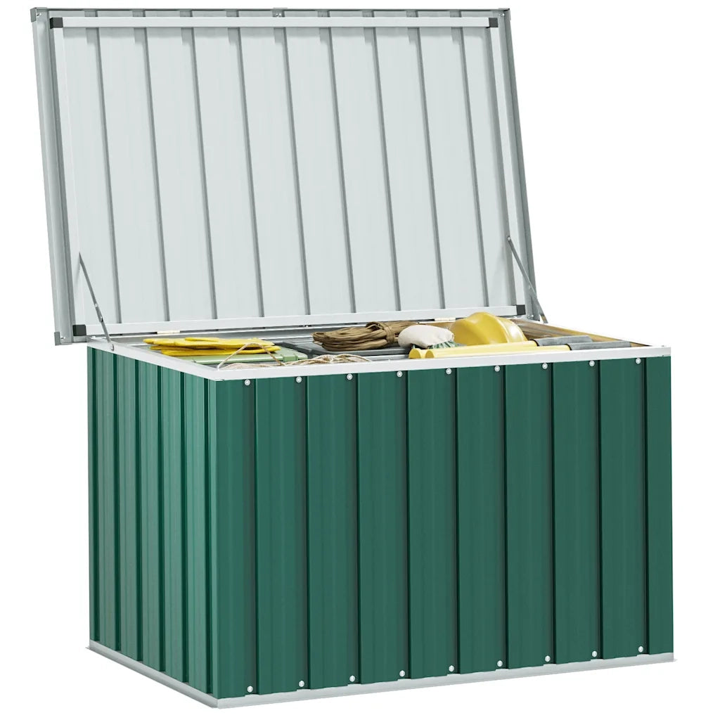 Baule da giardino verde 109x67x65 cm 46257