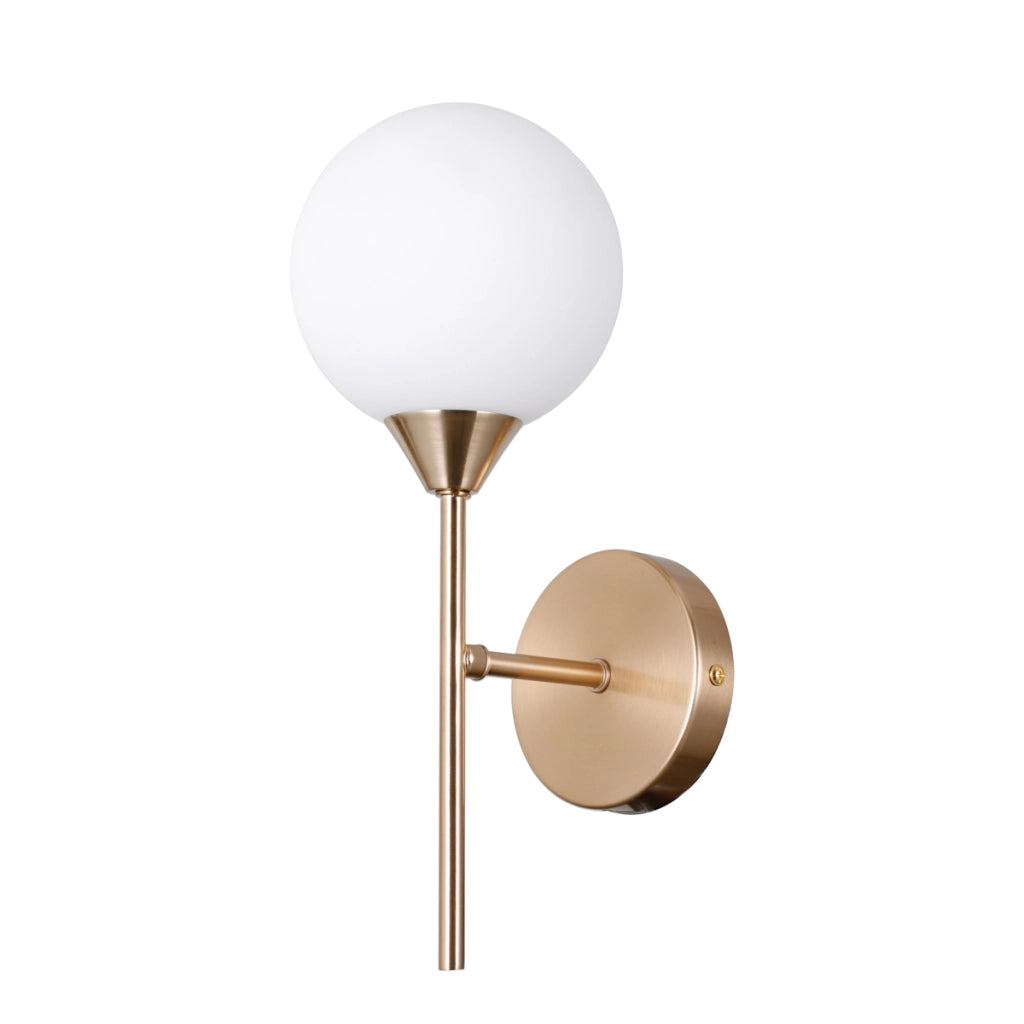 Applique minimal oro con sfera bianca G9 5W Evora Italux