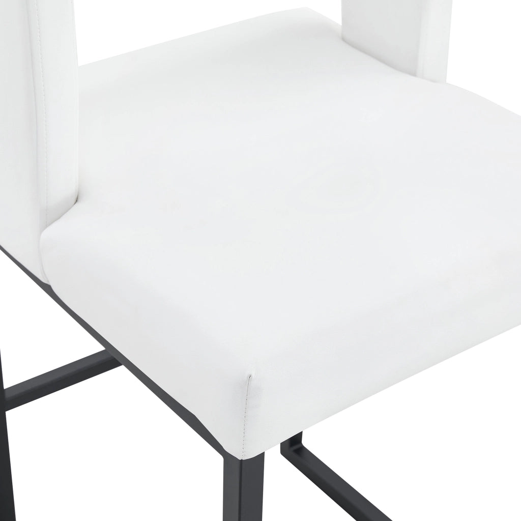 SGABELLO DA BAR Design nordico 91,4 cm Bianco/Nero in metallo e PU
