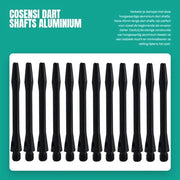 Set di punte per darts in alluminio - Medio - Set da 12 - 45 mm - Filo 2BA - Leggero - Resistente agli urti