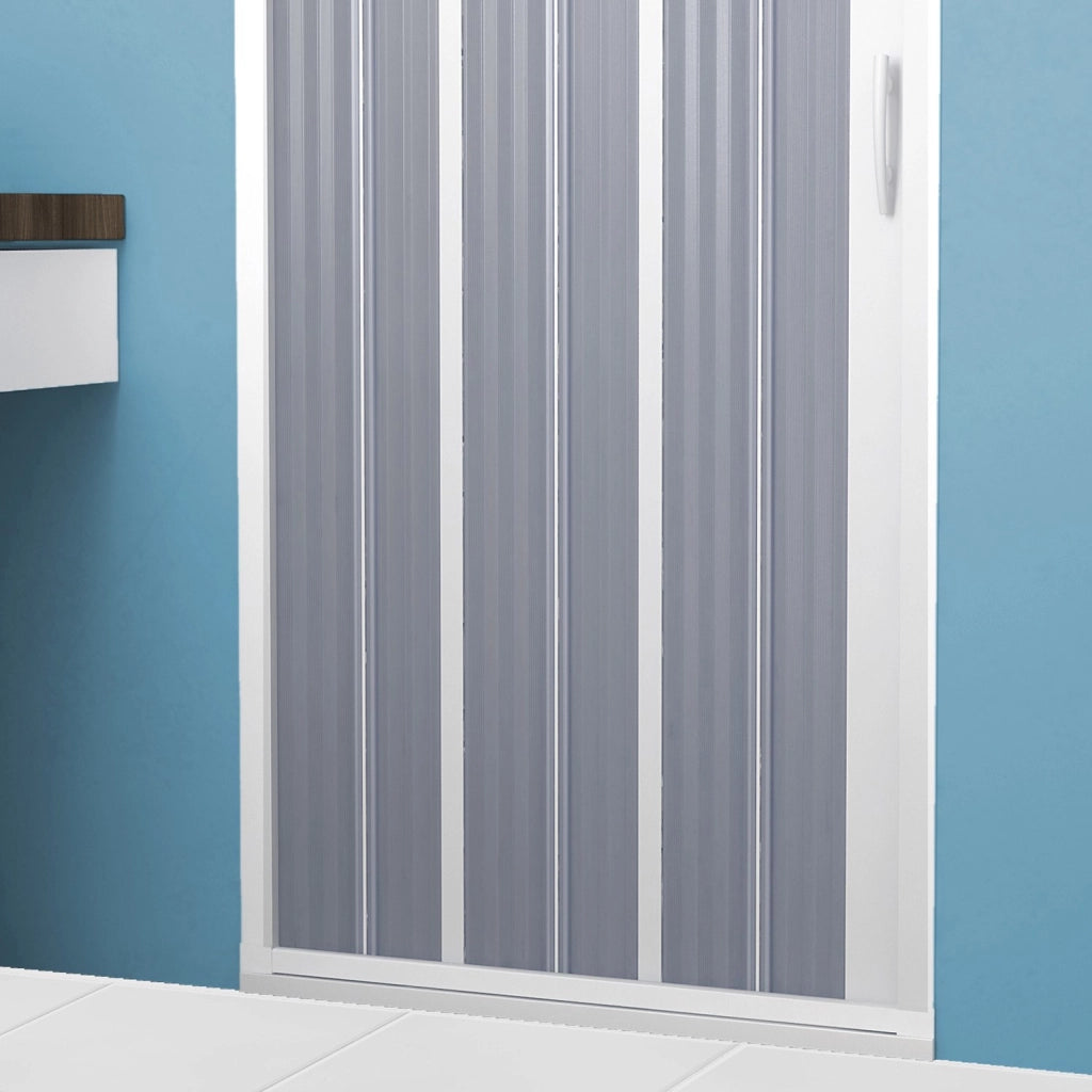 Porta Doccia in PVC 100CM H185 a soffietto con Apertura Laterale colore Bianco mod. Flex