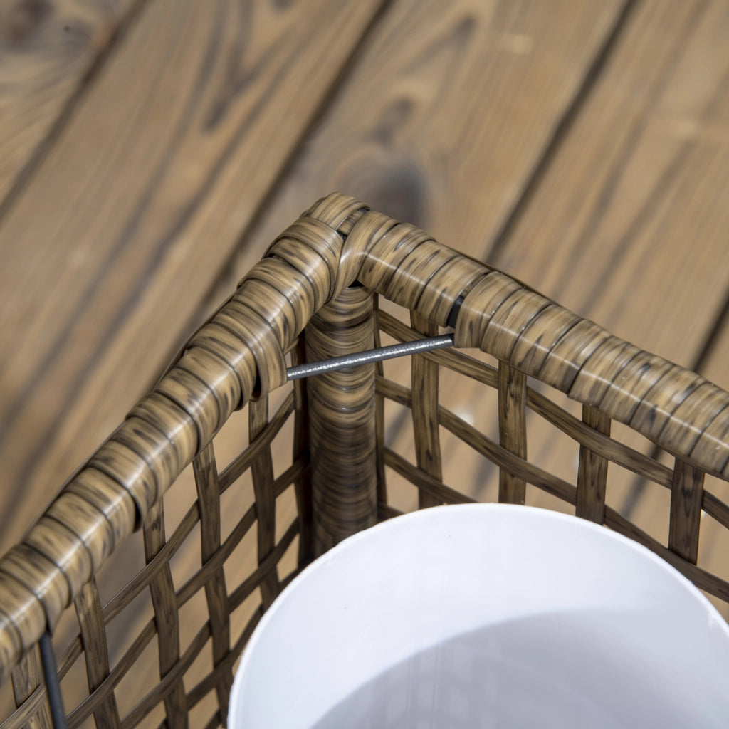 Lampada Da Esterno In Rattan Effetto Naturale 15,5 X 15,5 X 46 Cm Sabbia Per Giardino E Terrazza