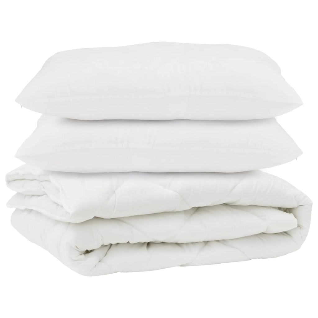 Piumone | Duvet con cuscino 3 pz Bianco Microfibra