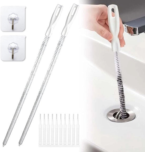Spazzolino di scarico 60 cm - Spazzolone per tubi - Spazzolini di pulizia - Spirale flessibile - Cucina/Bagno - Materiali di alta qualità - Pulitore di tubi