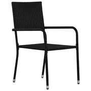 Sedie da Pranzo da Giardino 2 pz | Sedie da Esterno Impilabili Nere in Polyrattan