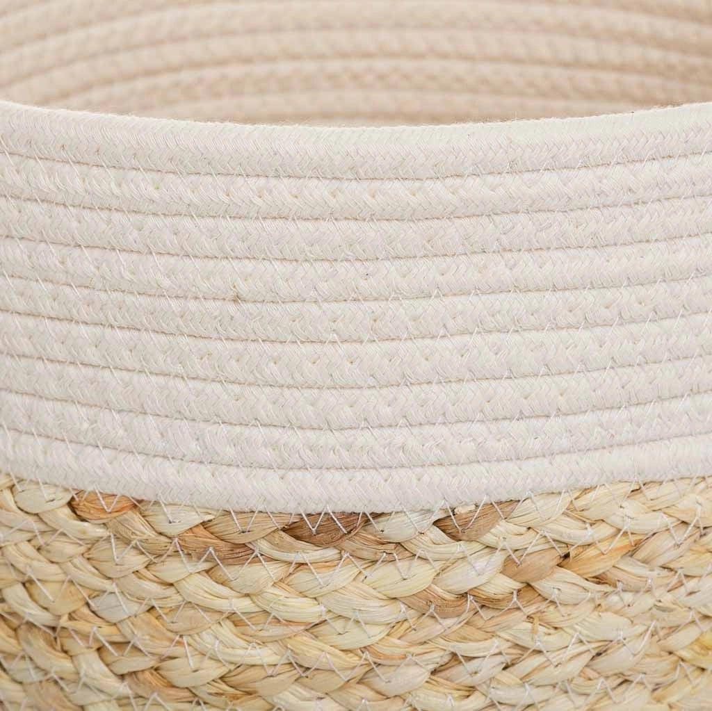Cestino in fibra naturale e cotone marrone D32x31