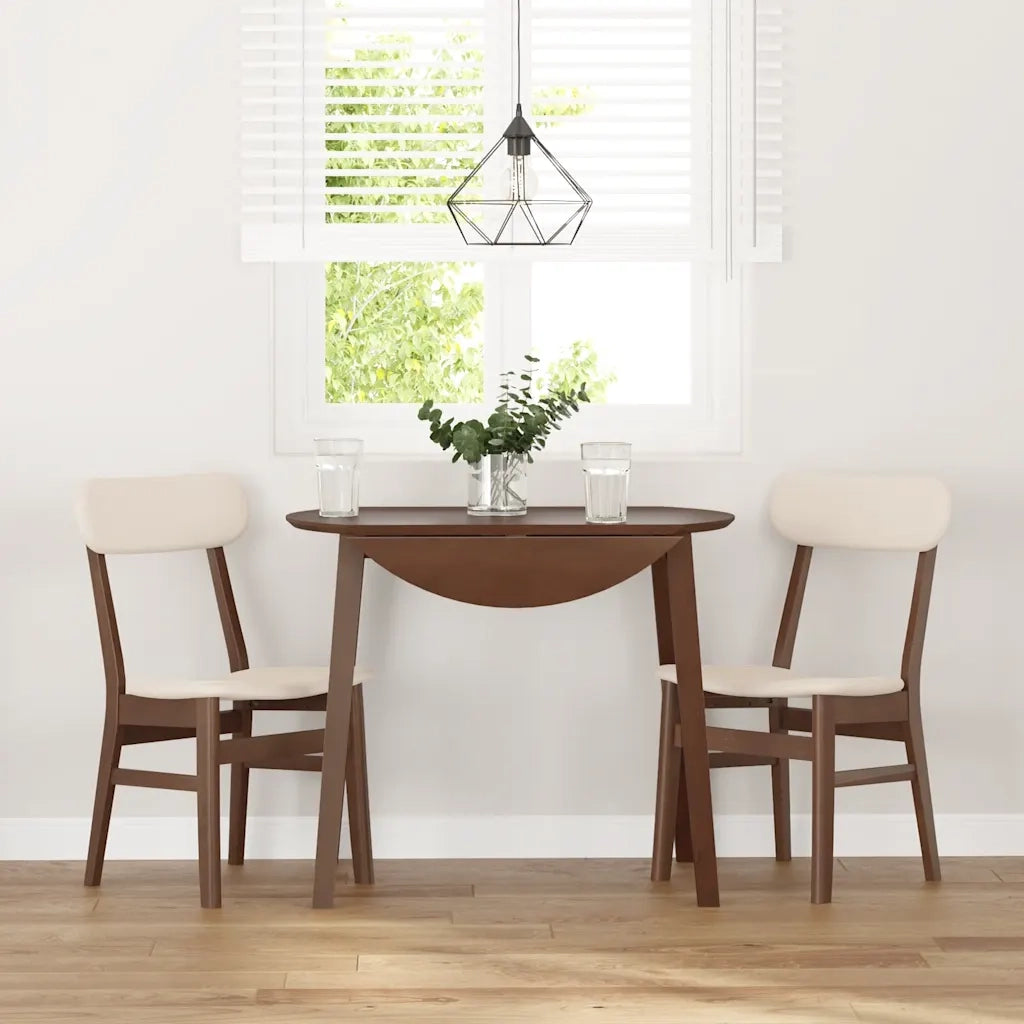 Sedie da Pranzo con Cuscini 2pz Marrone Legno Massello di Hevea 4102435