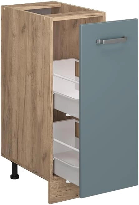 Armadio cucina dispensa alto R-Line, Grigio-blu, 30 cm senza piano di lavoro, per la libera combinazione all'interno di sistemi cucina modulari