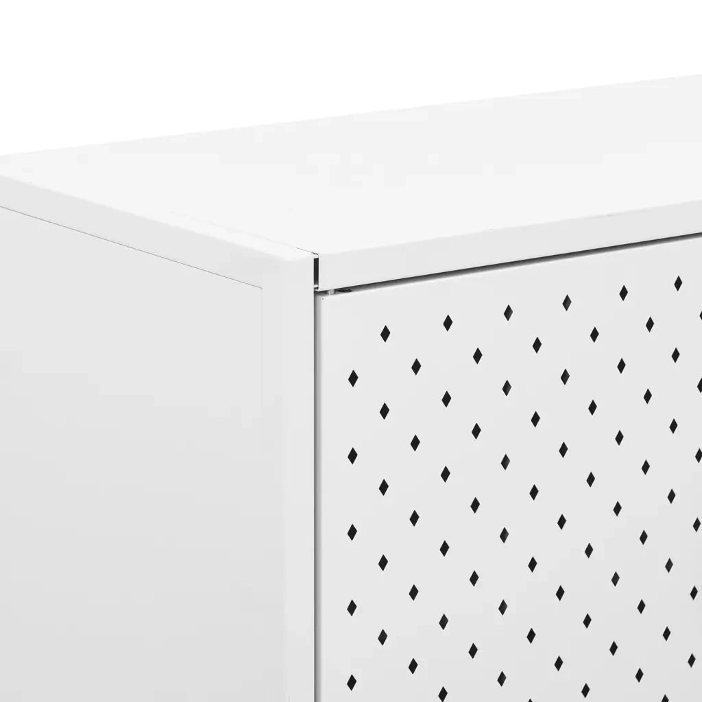 Credenza Alta Bianca 80x35x135 cm in Acciaio 335875