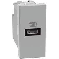 Caricatore USB Bticino MatixGO 20W con 1 porta tipo C grigio JG4192C