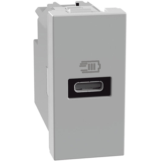 Caricatore USB Bticino MatixGO 20W con 1 porta tipo C grigio JG4192C