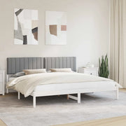 Letto con Testiera Rivestita Grigio chiaro 200 x 200 cm 3405576