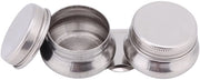 Paletbeker in acciaio inossidabile - doppio beccuccio - contenitore di olio - coperchio con clip - 9,4cm di lunghezza - 73g di peso - contenitore di vernice