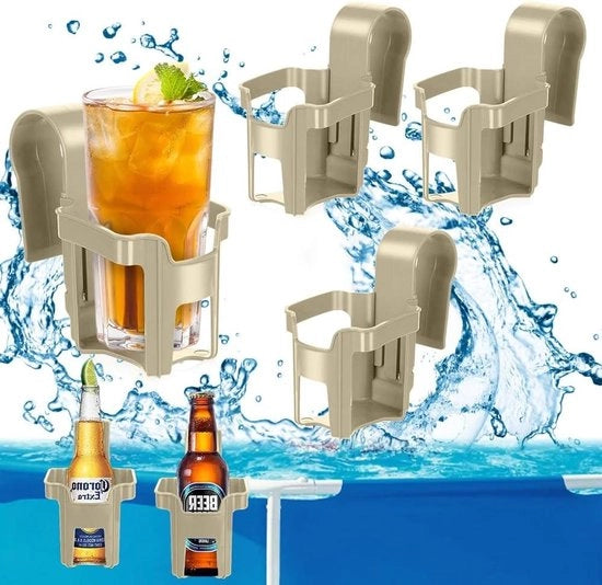4 contenitori per bevande per piscina - contenitore per bicchieri per piscina - contenitore per bicchieri per bordo piscina - accessori per feste in piscina