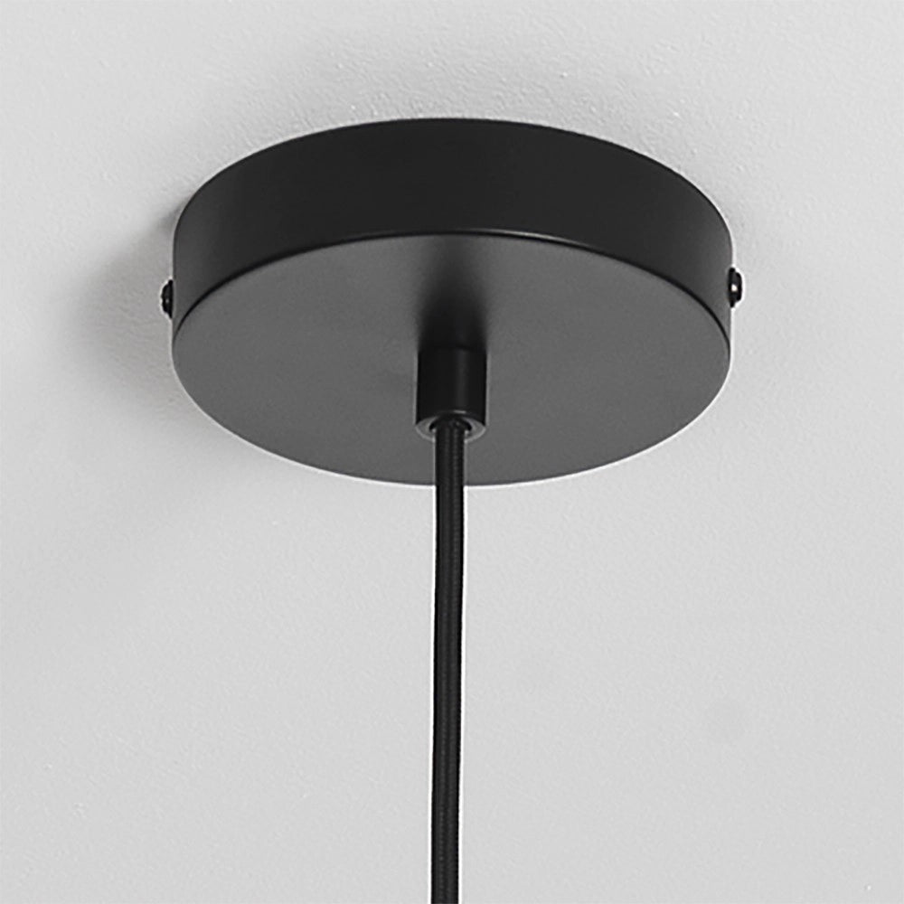 Lampadario in filo di acciaio nero opaco cm. Ø.35 H.36