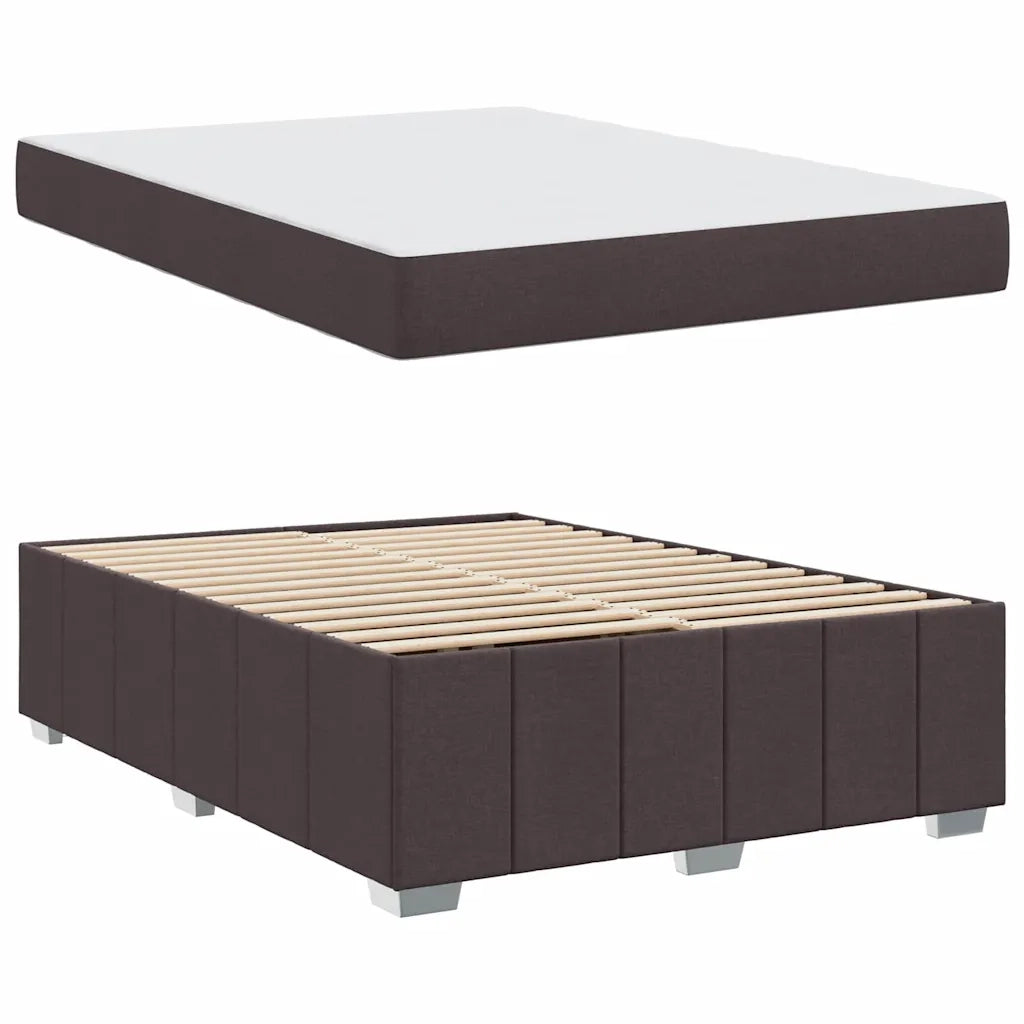 Struttura del letto Marrone Scuro 140 x 200 cm Tessuto